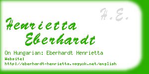 henrietta eberhardt business card